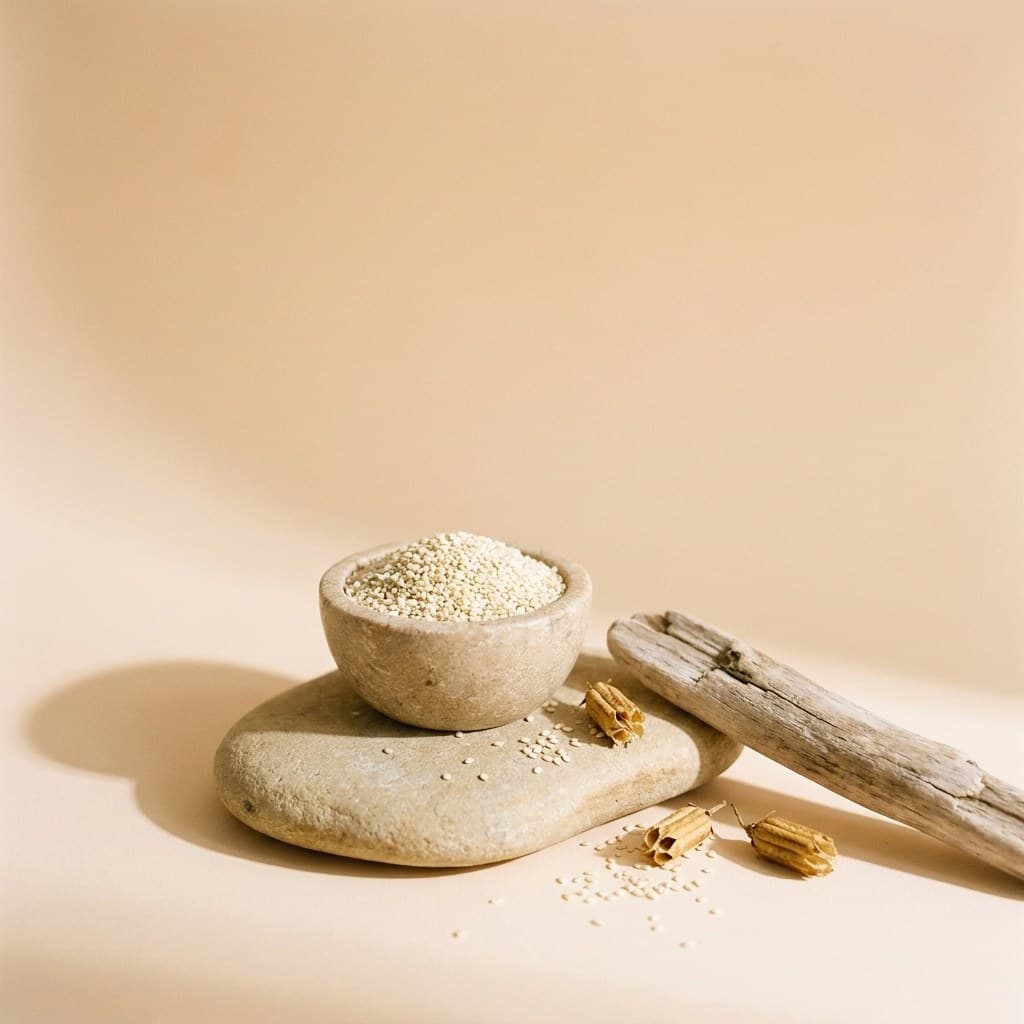 Sesame Base (Sesamum indicum), one of the six botanicals in Tulsivedic herbal scalp oil